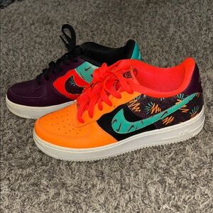 Nike Air Force 1 Multicolor with Orange and Teal